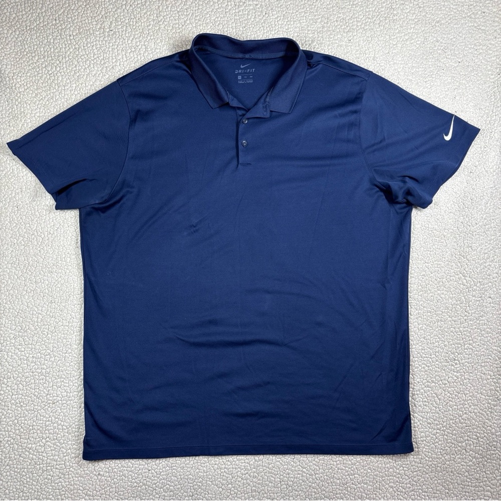 Nike Golf Dri-Fit Performance Polo Men's XXL Solid Navy Classic Athletic Fit